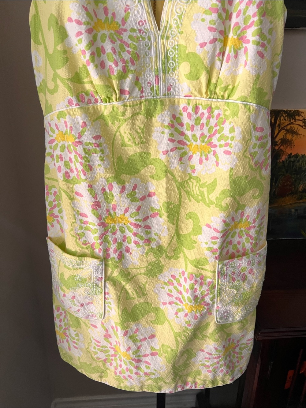 Lilly Pulitzer jubilee ‘Lilly in the leaves’ Yellow green Floral Shift Dress - Picture 3 of 11